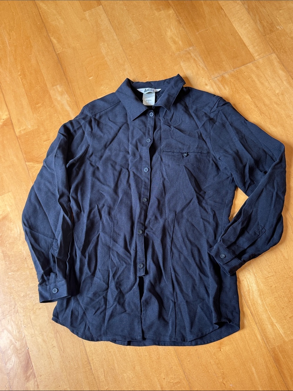 REI Women’s 100% Tencel Lyocell Textured Long Sleeve Button Up Shirt Size S Hike